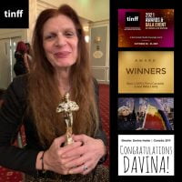 Director Davina Hader finally received her 2020 TINFF award for Best LGBTQ Film (Canada) for "I Am Who I Am" at this year's awards, which were held in person! She also gave a red carpet interview about the video.