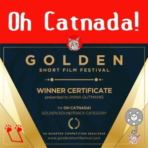 Anna has won the GOLDEN SOUNDTRACK award for the 2024/2025 First Quarter Competition at the GOLDEN SHORT FILM FESTIVAL! 