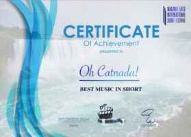 Best Music in Short certificate Oh Catnada!